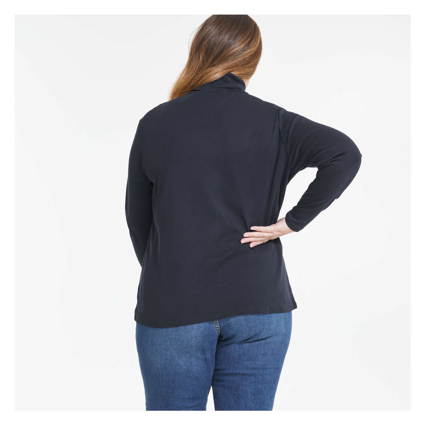 Organic Cotton Turtleneck in JF Midnight Blue from Joe Fresh